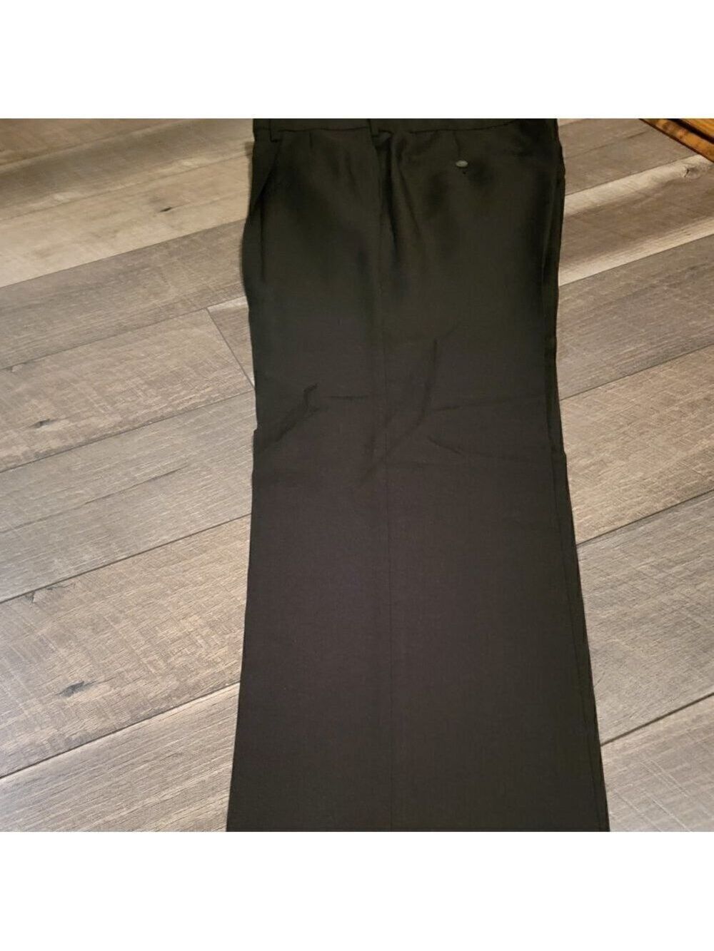 Haggar Men's Pleated Front Dress Pants Cuffed Hem Black  Size 34 x 32